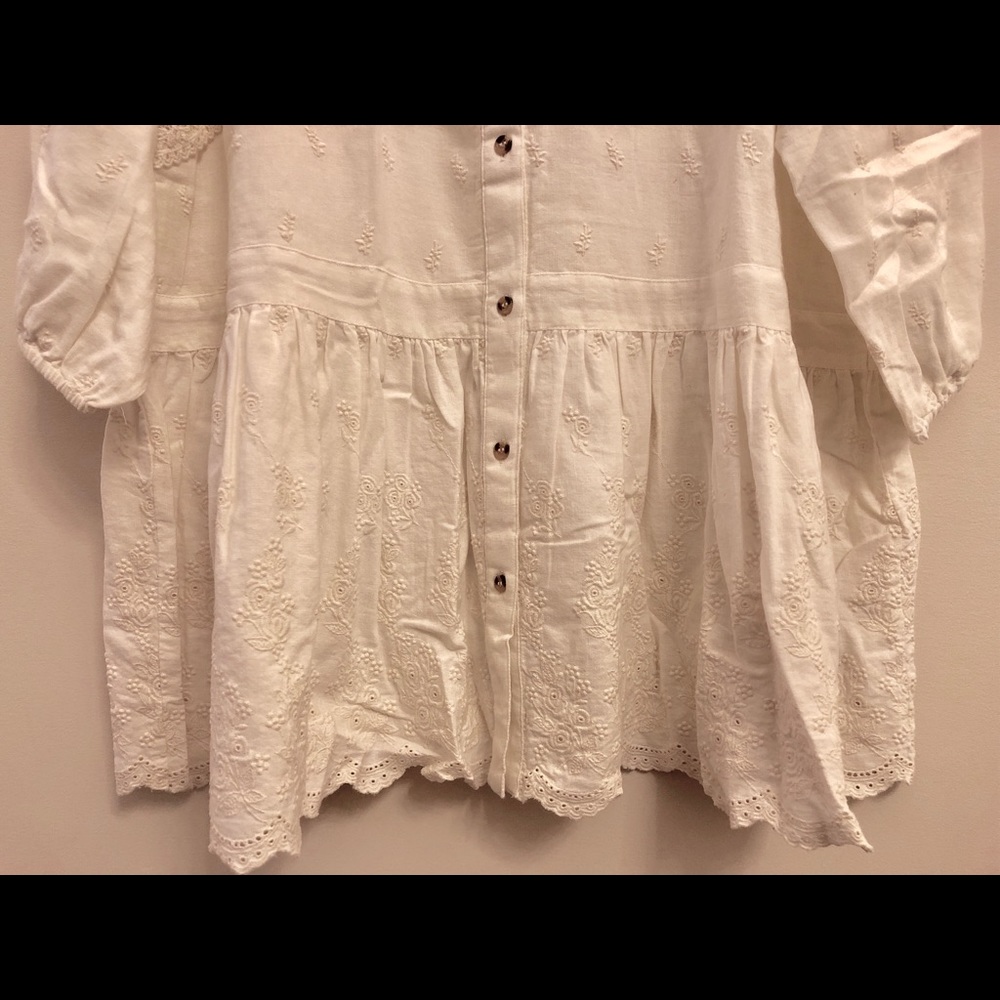 ❤️❤️ NWT ZARA EMBROIDERED LACE DRESS BLOUSE - Picture 8 of 8